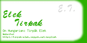 elek tirpak business card